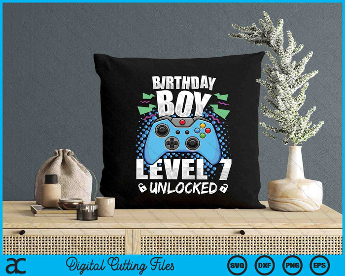 Level 7 Unlocked Video Game 7th Birthday Gamer SVG PNG Digital Cutting Files