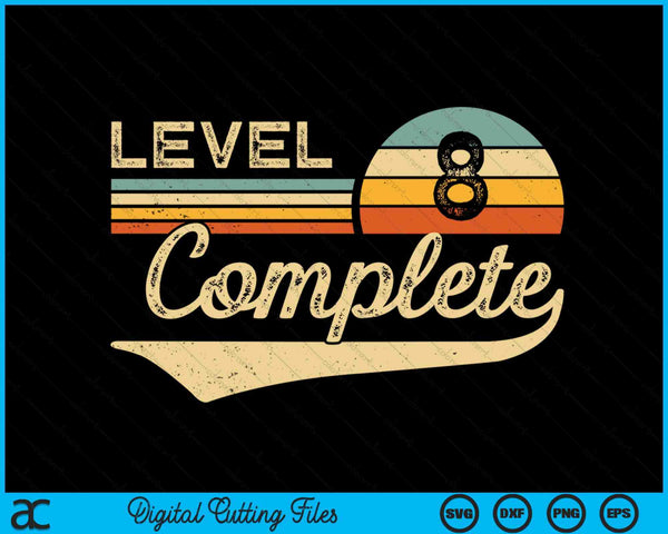 Level 8 Complete Vintage 8th Wedding Anniversary SVG PNG Digital Cutting Files