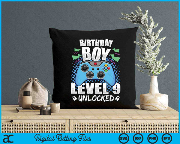 Level 9 Unlocked Video Game 9th Birthday Gamer SVG PNG Digital Cutting Files