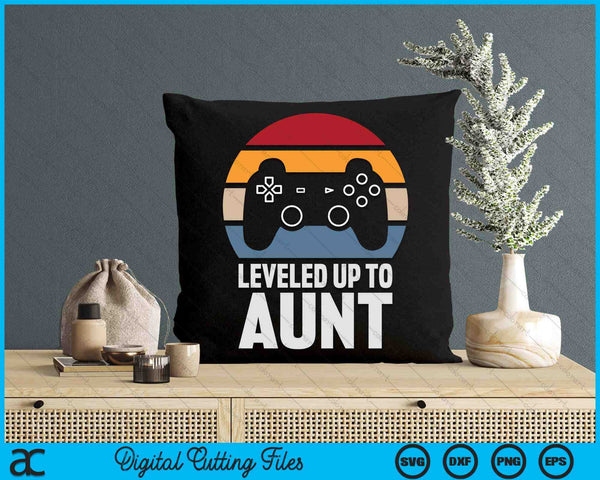 Leveled Up To Aunt Gift Gamer Gaming Pregnancy Announcement SVG PNG Digital Cutting Files