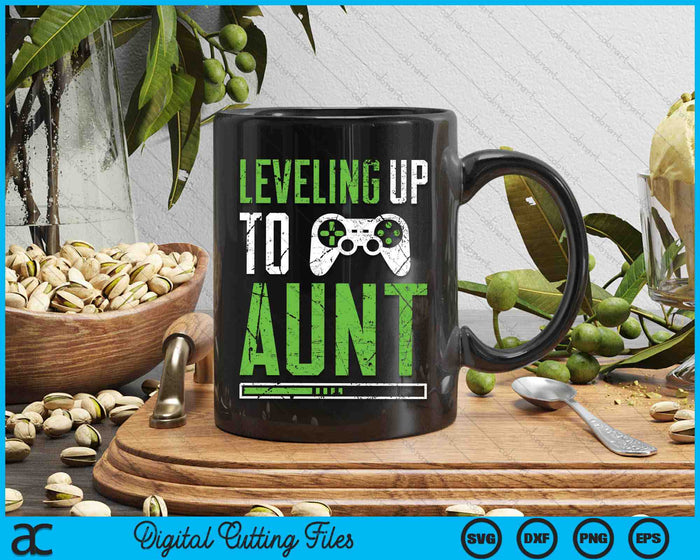 Leveling Up To Aunt Funny Promoted To Aunt SVG PNG Digital Cutting Files