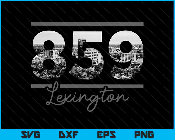 Lexington 859 Netnummer Skyline Kentucky Vintage SVG PNG Snijden afdrukbare bestanden