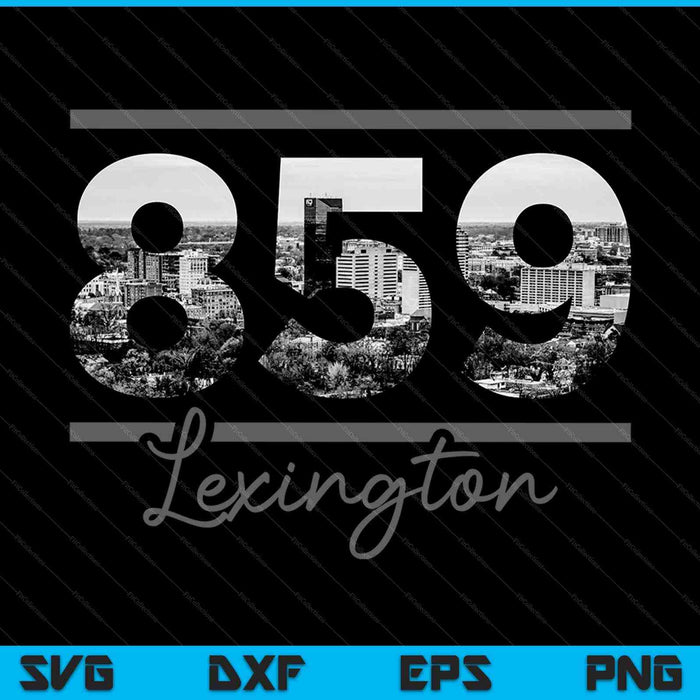 Lexington 859 Código de área Skyline Kentucky Vintage SVG PNG Cortar archivos imprimibles
