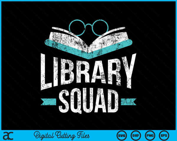 Bibliotheek Squad SVG PNG digitale snijbestanden