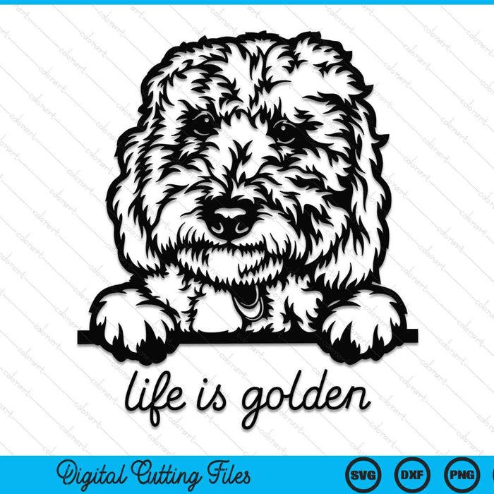 Life is golden dog mom goldendoodle mama Mother's Day SVG cut file