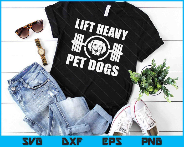 Hef zware huisdieren honden bodybuilding gewichtheffen hondenliefhebber SVG PNG digitale snijbestanden