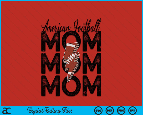 Lightning bolt American football mom SVG cut file