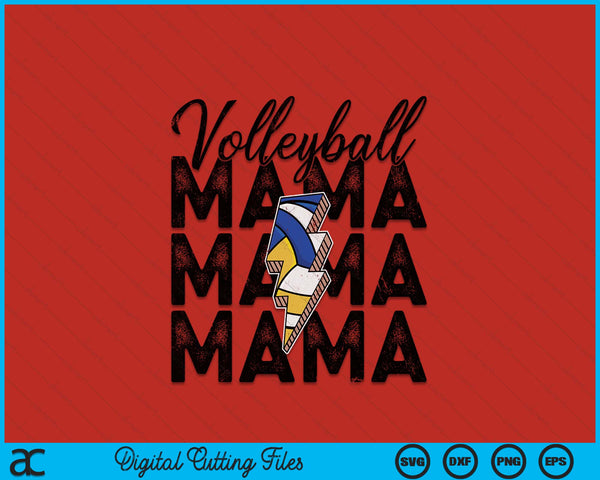 Lightning bolt American volleyball mama SVG cut file