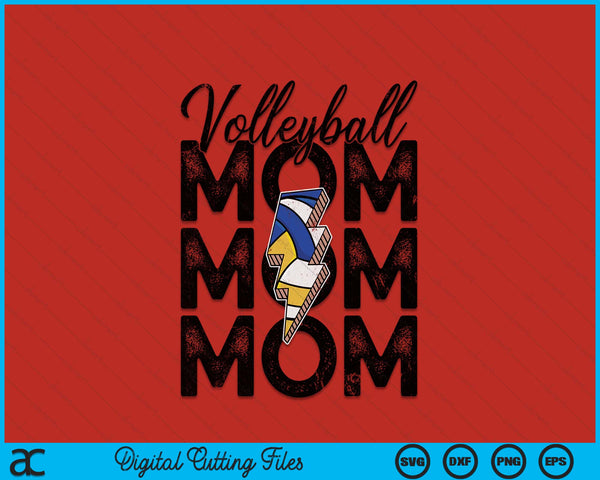 Lightning bolt American volleyball mom SVG cut file