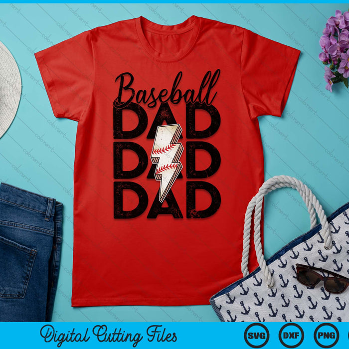 Lightning Bolt Baseball Dad SVG PNG Digital Printable Files