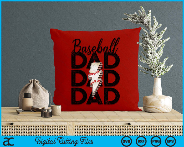 Lightning Bolt Baseball Dad SVG PNG Digital Printable Files