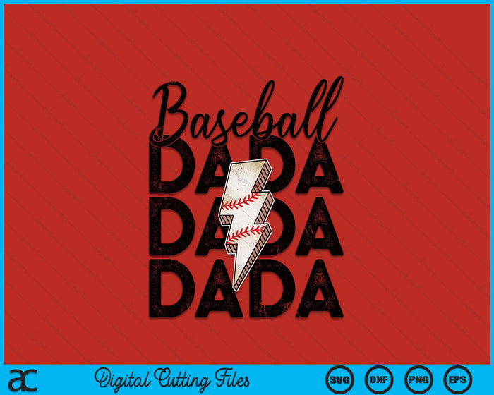 Lightning Bolt Baseball Dada SVG PNG Digital Printable Files