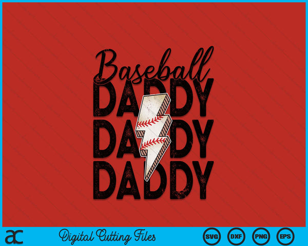 Lightning Bolt Baseball Daddy SVG PNG Digital Printable Files
