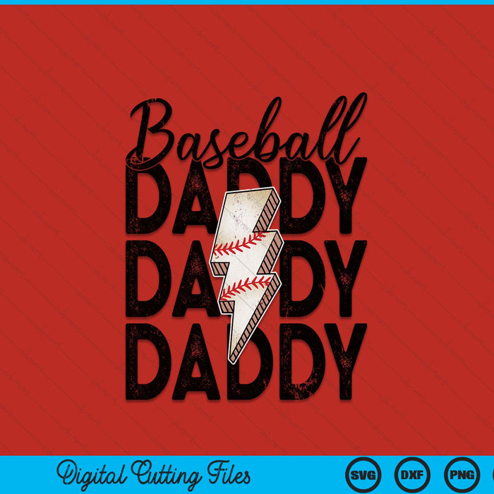 Lightning Bolt Baseball Daddy SVG PNG Digital Printable Files