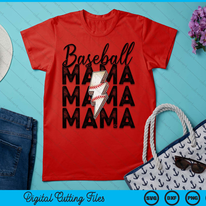 Lightning Bolt Baseball Mama SVG PNG Digital Printable Files