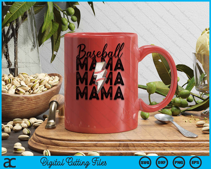 Lightning Bolt Baseball Mama SVG PNG Digital Printable Files