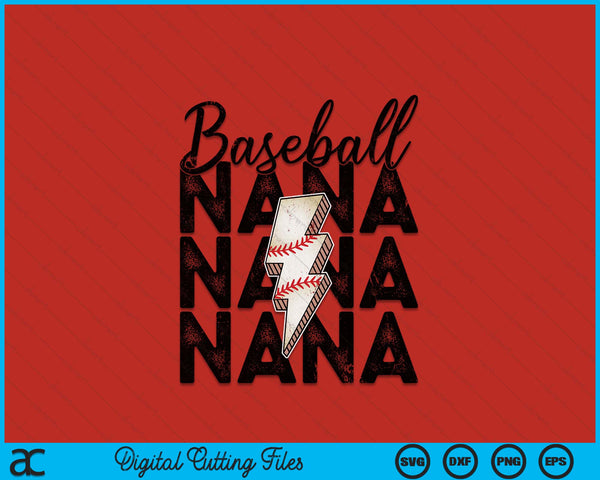 Lightning Bolt Baseball Nana SVG PNG Digital Printable Files