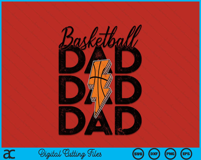 Lightning Bolt Basketball Dad SVG PNG Digital Printable Files