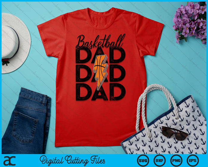 Lightning Bolt Basketball Dad SVG PNG Digital Printable Files