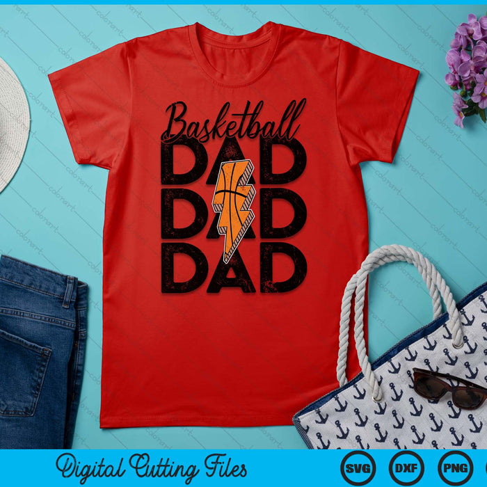 Lightning Bolt Basketball Dad SVG PNG Digital Printable Files