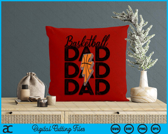 Lightning Bolt Basketball Dad SVG PNG Digital Printable Files