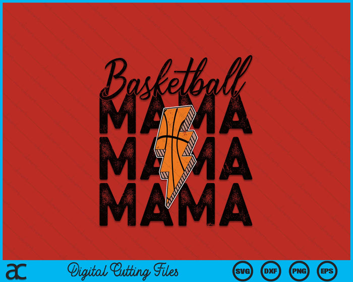 Lightning Bolt Basketball Mama SVG PNG Digital Printable Files