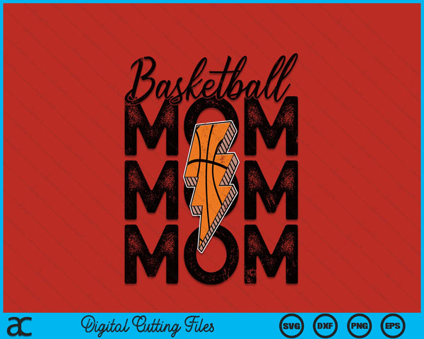 Lightning bolt basketball mom SVG cut file