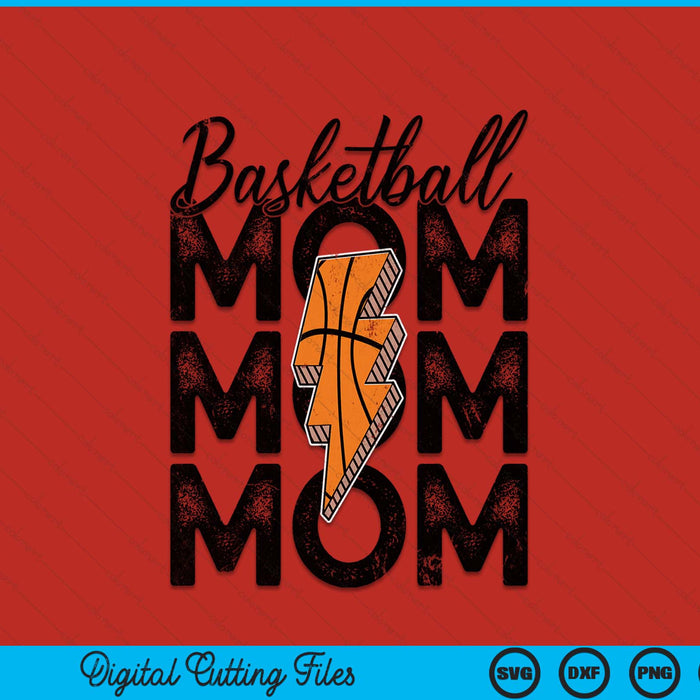 Lightning Bolt Basketball Mom SVG PNG Digital Printable Files