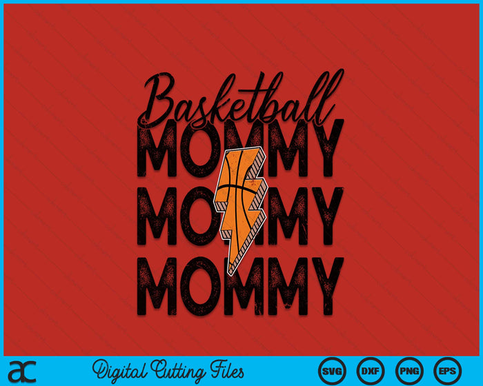 Lightning Bolt Basketball Mommy SVG PNG Digital Printable Files