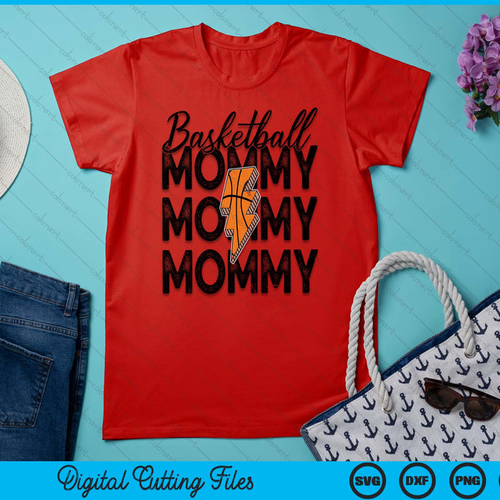 Lightning Bolt Basketball Mommy SVG PNG Digital Printable Files