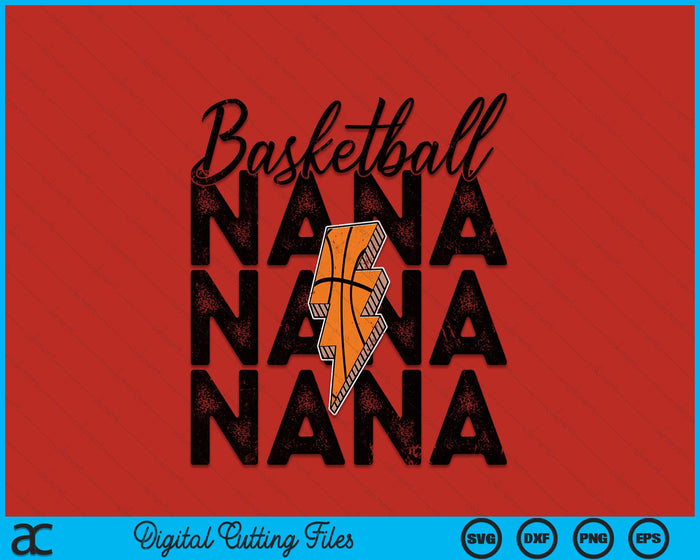 Lightning Bolt Basketball Nana SVG PNG Digital Printable Files