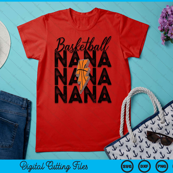 Lightning Bolt Basketball Nana SVG PNG Digital Printable Files