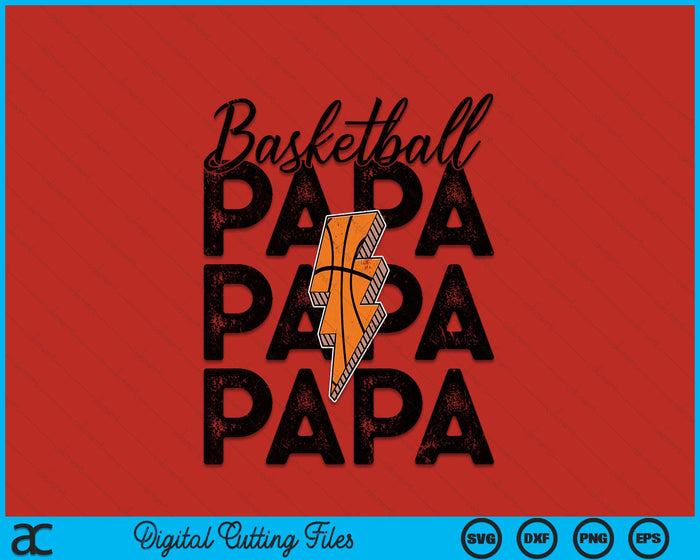 Lightning Bolt Basketball Papa SVG PNG Digital Printable Files