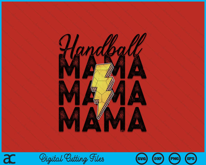 Lightning Bolt Handball Mama SVG PNG Digital Printable Files