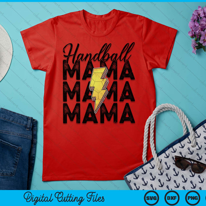 Lightning Bolt Handball Mama SVG PNG Digital Printable Files