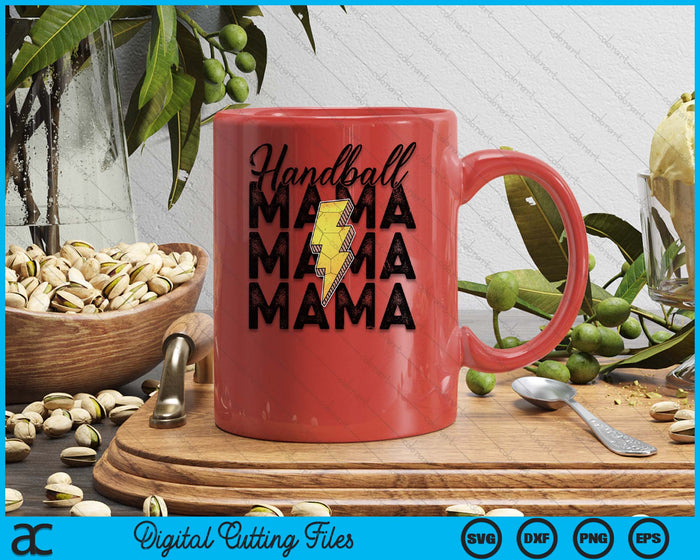 Lightning Bolt Handball Mama SVG PNG Digital Printable Files