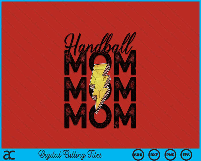 Lightning Bolt Handball Mom SVG PNG Digital Printable Files