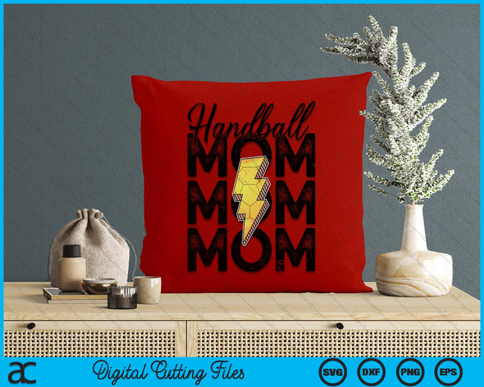 Lightning Bolt Handball Mom SVG PNG Digital Printable Files