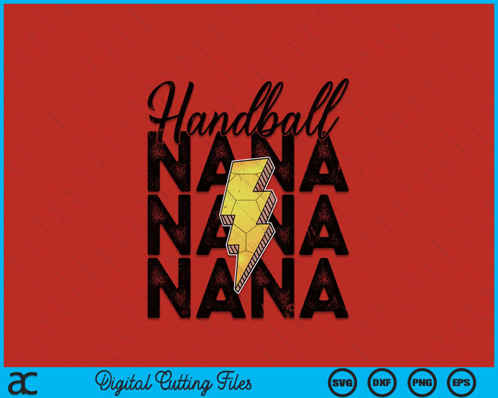 Lightning Bolt Handball Nana SVG PNG Digital Printable Files