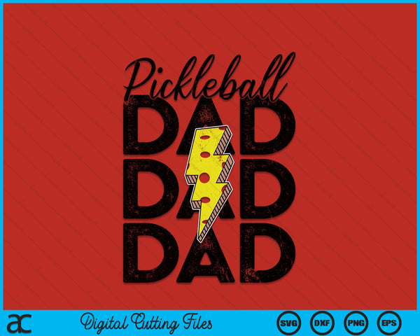 Lightning bolt pickleball dad SVG cut file