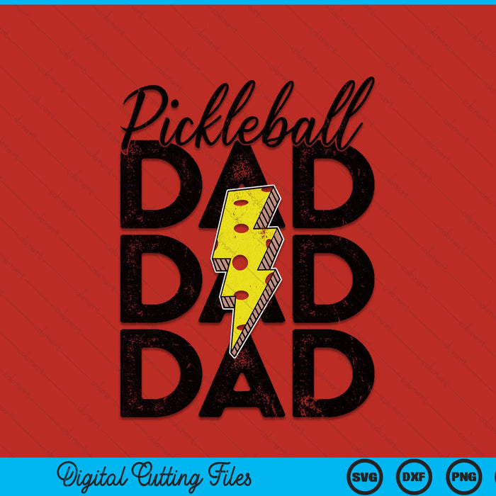 Lightning bolt pickleball dad SVG cut file