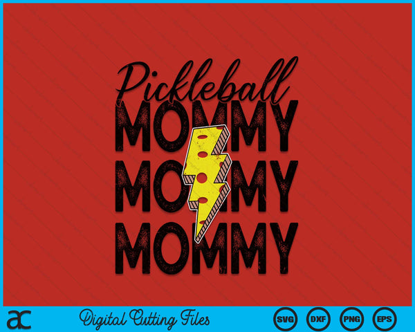 Lightning bolt pickleball mommy SVG cut file