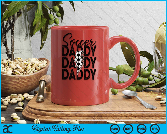 Lightning Bolt Soccer Daddy SVG PNG Digital Printable Files
