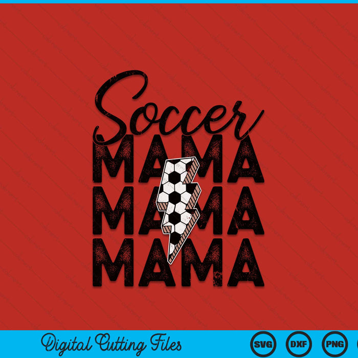 Lightning Bolt Soccer Mama SVG PNG Digital Printable Files