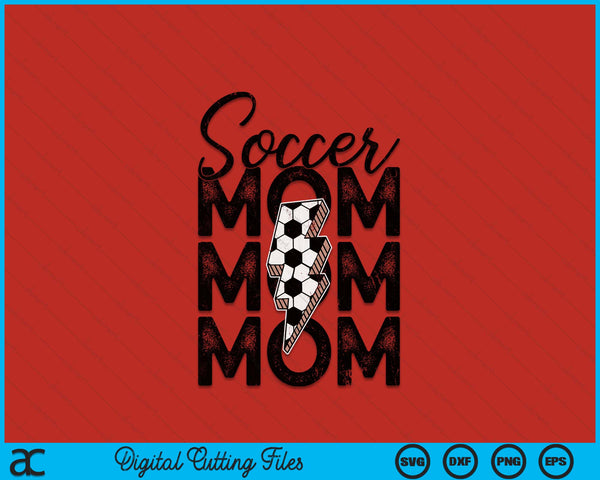 Lightning Bolt Soccer Mom SVG PNG Digital Printable Files