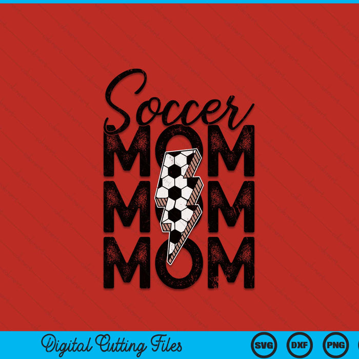 Lightning Bolt Soccer Mom SVG PNG Digital Printable Files