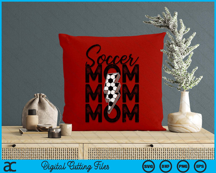 Lightning Bolt Soccer Mom SVG PNG Digital Printable Files