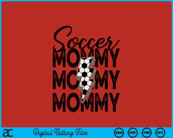 Lightning Bolt Soccer Mommy SVG PNG Digital Printable Files