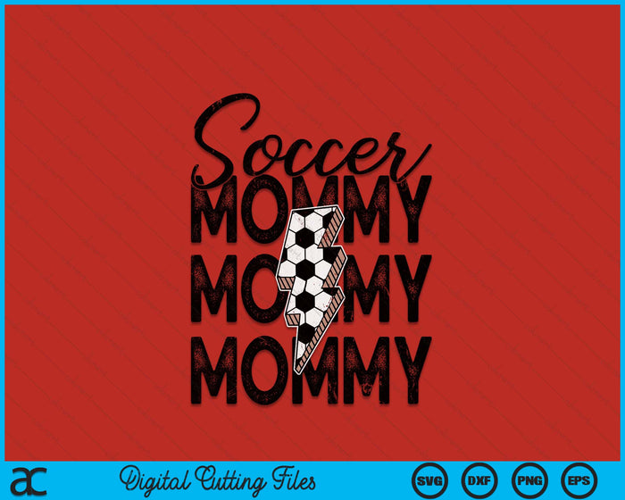 Lightning Bolt Soccer Mommy SVG PNG Digital Printable Files