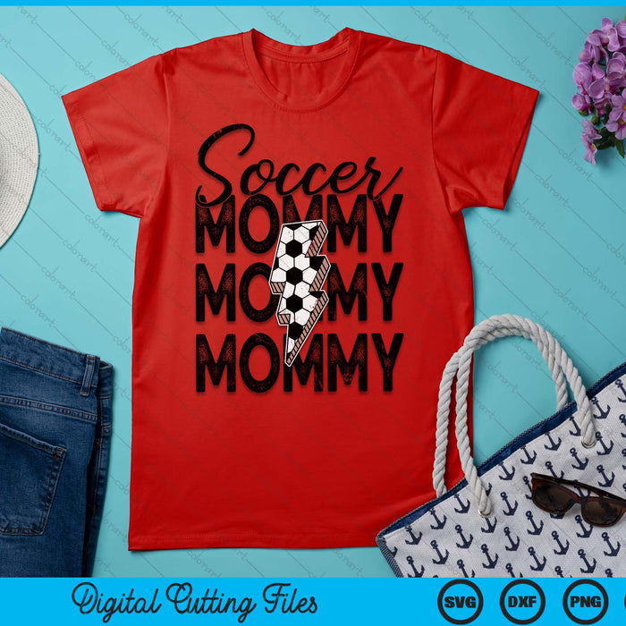 Lightning Bolt Soccer Mommy SVG PNG Digital Printable Files